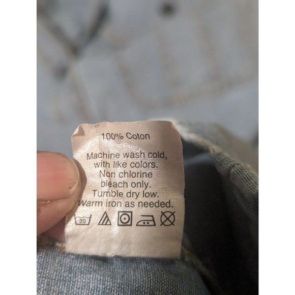 J Crew Factory Classic Chambray Cotton Button Shirt Dress Roll-tab sleeve Sz S - Picture 9 of 10